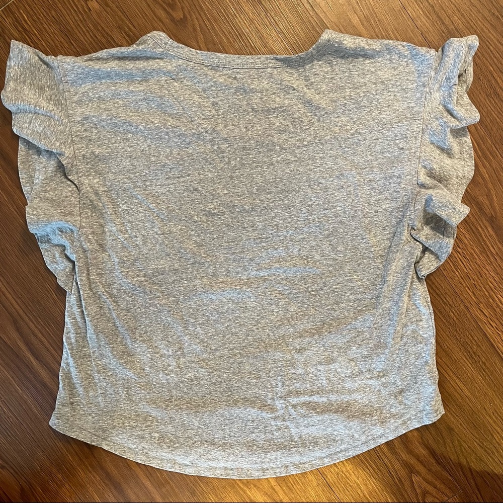 LOFT Gray Ruffle Sleeve Tee - Picture 4 of 4